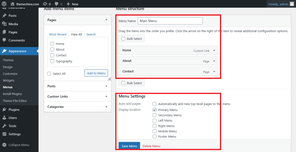 WordPress Menu Not Showing – Documentation